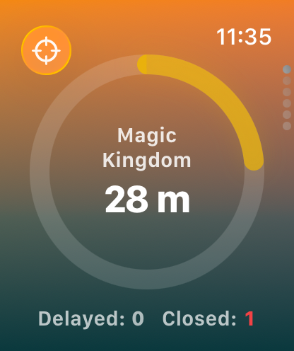 ParkScope Apple Watch dashbaord